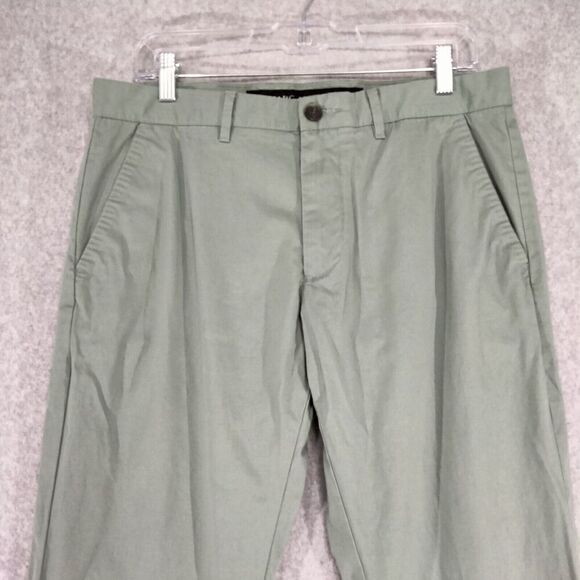 Marc Anthony Mens Size 33W x 31L Green Khanki Chino Flat Front Pants Workwear - Picture 2 of 11